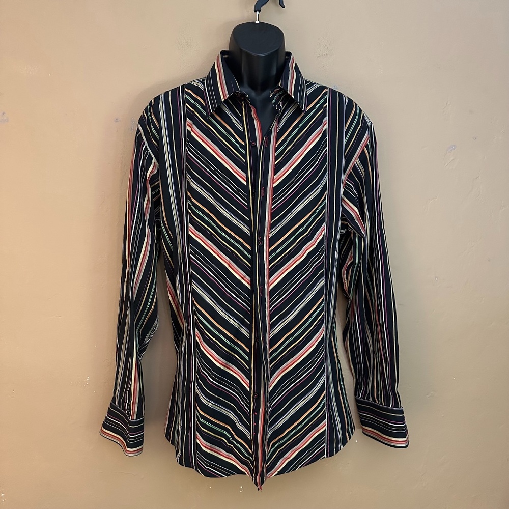 Tulliano Striped Long Sleeve Shirt XL Gently worn 100% cotton